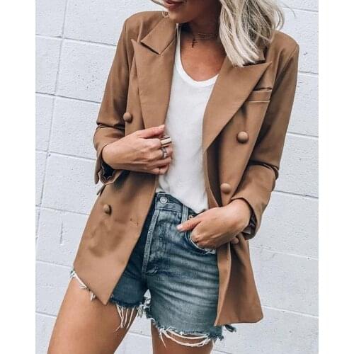 Classic Solid Color Casual Office Blazer Women Simple All-Match Commute Work Wear 2021 New Fashion Slim Elegant Bussiness Blazer