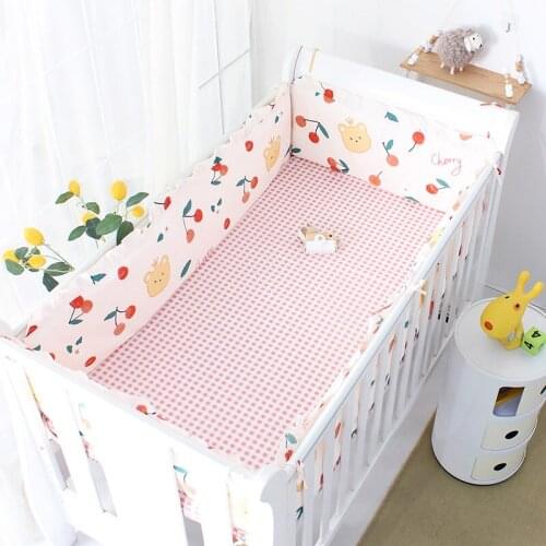 5pcs /set Nordic Style Baby Bedding Set 100% Cotton Newborns Crib Bedding Set Including Bumpers Bed Sheet Multi Colors & Sizes