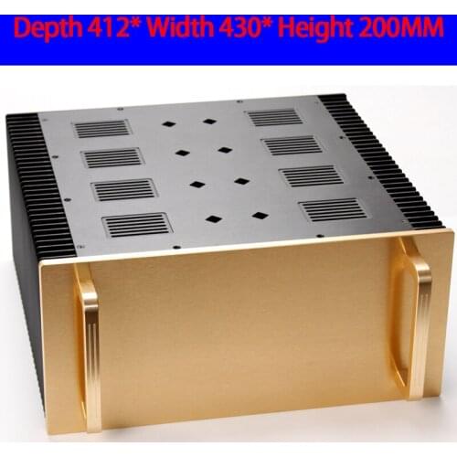 KYYSLB 412*430*200MM CJ-152 All Aluminum Class A Amplifier Chassis Box House DIY Enclosure with Feet Handle Amplifier Case Shell