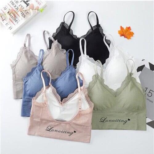 Lace Underwear Tops for Women Bralette Sexy Tube Tops Letter Sport Bra Top Wireless Bra Beauty Back Push Up Backless Vest New