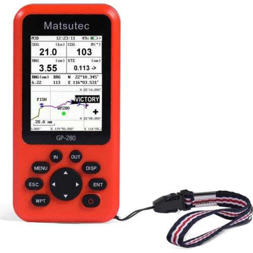 Matsutec GP-280 Handheld GPS Navigator/Marine GPS Locator Handheld High-Sensitivity GPS Receiver/Various Voyage Screens (Orange)