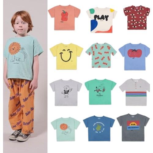 2021 New Kids Boy Girl T Shirts bc Baby Cotton O Neck Tops for Summer Printed Child Toddler Tee Shirts Clothes Outfits Fashion