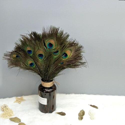 New 50Pcs 25-30cmTop Quality Peacock Feathers Beautiful Natural Peacock feather DIY Jewelry Decorative Christmas Holiday Deco