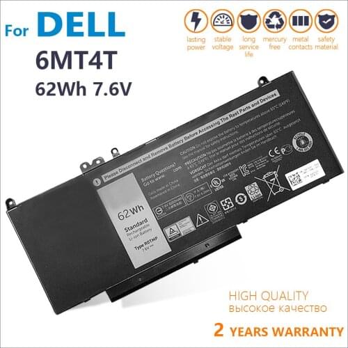 Genuine new 6MT4T Laptop Battery For Dell Latitude E5470 E5570 Notebook 15.6" M3510 TXF9M 79VRK 07V69Y 7V69Y 7.6V 62WH