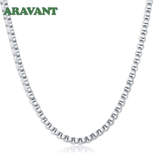 925 Sterling Silver 5mm Box Chain Necklace Women Girls 18 20 24inch Jewelry
