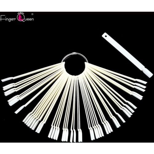 Nail display stand 50pcs/set Nail Swatch Fan Shaped Fake Nail Art Novices as Exercise Boards Painted Carvings
