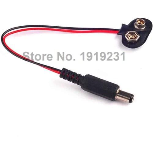 10PCS 9V Battery Connector 9V Battery Clip with DC head 5.5*2.1 MMfor arduino