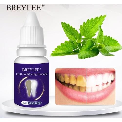 BREYLEE Teeth Whitening Serum Remove Plaque Stains Bleaching Dental Oral Hygiene Cleaning Teeth Care Toothbrush With Cotton Swab
