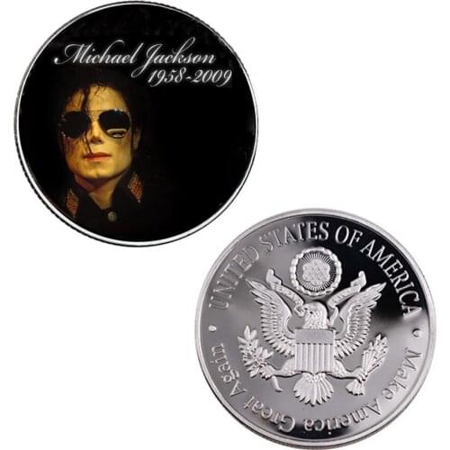 Home & Garden Decoration Crafts Michael Jackson Challenge Coins Silver Plated Gift Coin Art Ornament