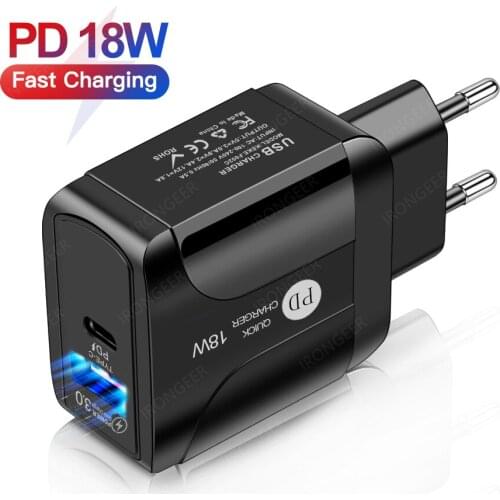 USB C USB Charger PD Quick Charge 4.0 3.0 USB-C Type C Fast USB EU Charger For iPhone 12 Redmi note 9 pro mobile phone chargers