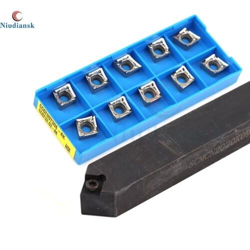 SCMCN1212 SCMCN1616H09 External Tool Holder SCMCN2020K09 SCMCN2525M09 10pcs CCMT09T3 CCGT Carbide Inserts Lathe Turning Tool Set