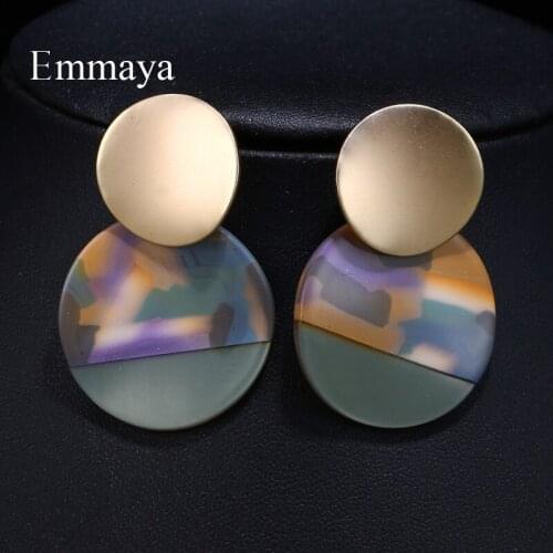 Emmaya Abstract Concept Colorful Image In The Platform Earrings Attractive Smooth Surface Women First Choice Anniversary Gift