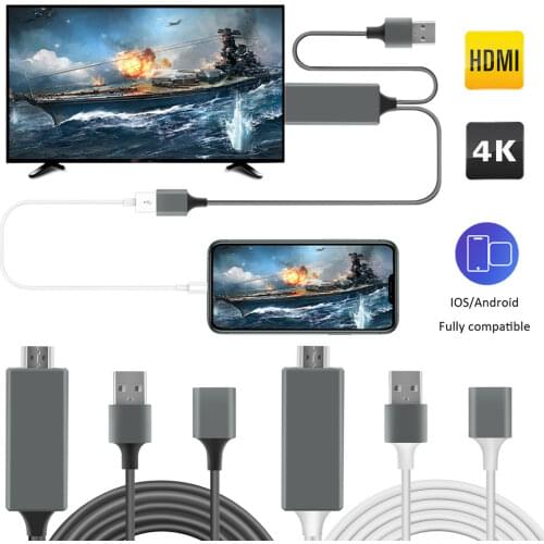 1080P HDMI Mirroring Cable Phone to TV Adapter For iPhone/Samsung/iPad/Android
