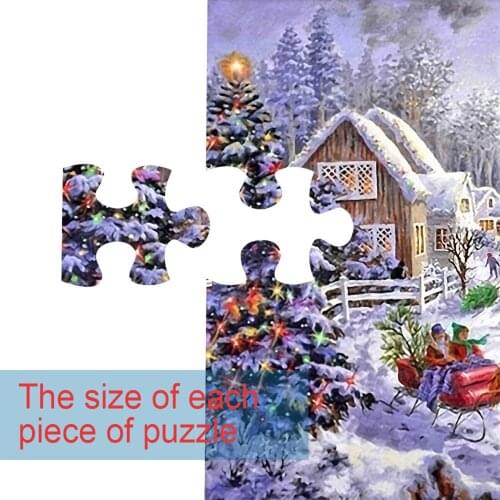2020 New Hot Fashion Christmas 1000 Pcs Jigsaw Puzzle Beautiful Snow Scene Festive Home Entertainment Toys