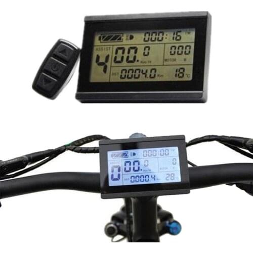 24/36/48V Electric Bicycle eBike LCD Display Meter Panel Remote Control Odometer