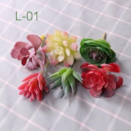 39Styles Green Purple Red Pink White Blue Artificial Succulents Plants Home Living Room Office Desktop Decor Mini Small Bonsai