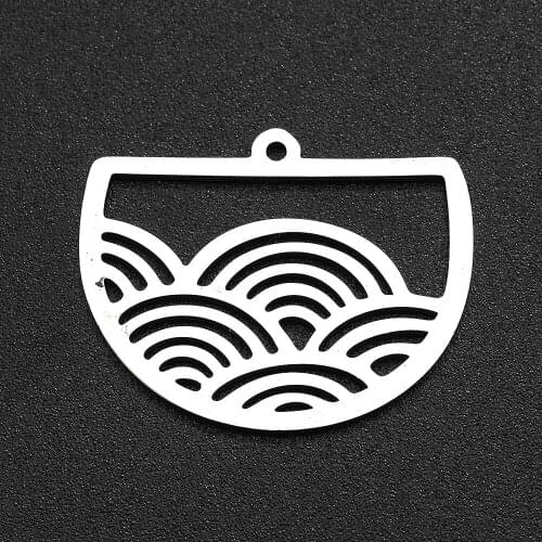 5pcs/lot 100% Stainless Steel Cloud Wave Charm Pendant Wholesale Jewelry Necklace Making Finding Supplies Never Fade Top Quality