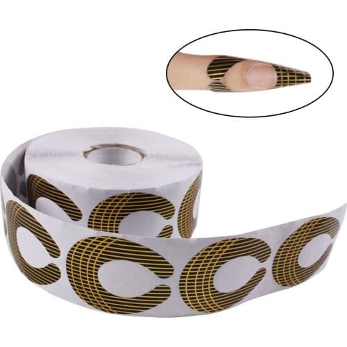 Finger Angel 50/100/500PCS Nail Form Tips Gold Nail Art Guide U Shape UV Gel Tipps Extension French DIY Manicure Tool W005