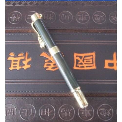 6.3 inch/Chinese manual sculpture hetian jade gold can use the pen