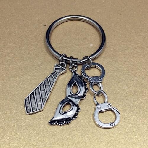 European and American Film and Television Accessories Alternative Eye Mask Handcuffs Fifty Degree Gray Keychain