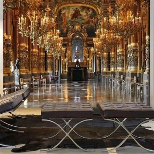 Beibehang golden palace background large wallpaper Custom wallpaper 3d TV wall mural wall stickers wall paper papel de parede