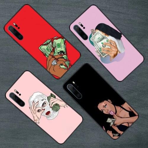 Make Money Black Head girl Phone Case For Huawei honor Mate P 9 10 20 30 40 Pro 10i 7 8 a x Lite nova 5t