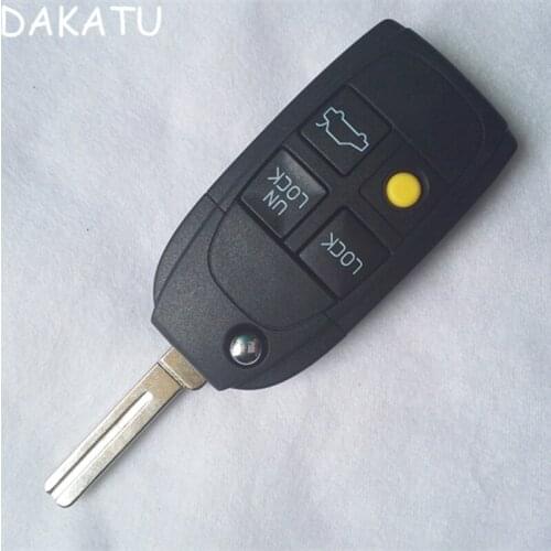 DAKATU 4 Button Flip Remote Key Case Shell Fob Smart Car Key Housing Cover For Volvo C70 S40 S60 S70 S80 S90 V40 V70 V90 XC70