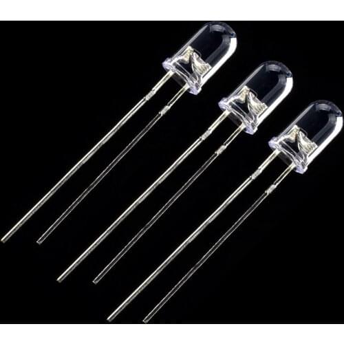 F5mm 2pin 365nm LED Purple Ultra Violet UV Diode Light Emitting Lamp Round 100pcs
