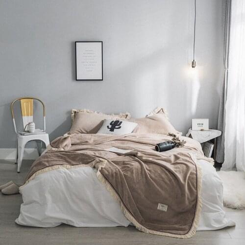 Hot sale new gray lace home textile warm comfortable and soft anime blanket sheet for winter bedding sofa or travel