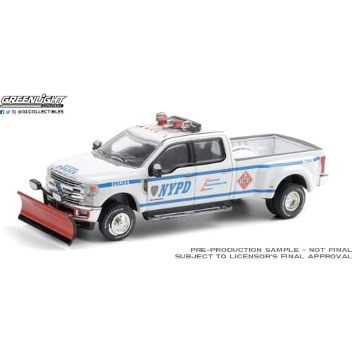 GreenLight 1:64 2019 Ford F-350 Dually NYPD Alloy Metal Diecast Cars Model Toy Vehicles For Children Boy Toys gift