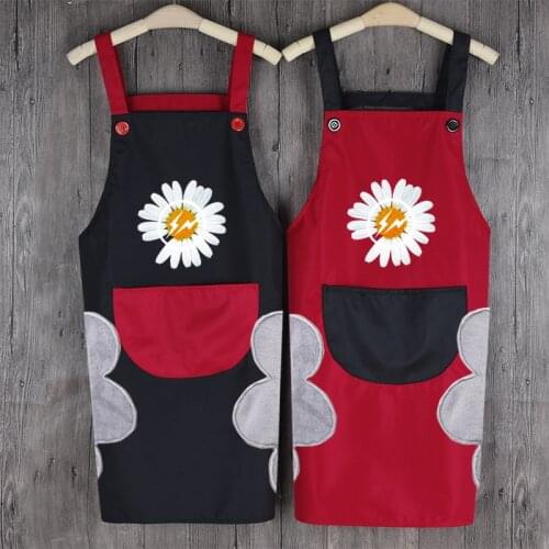 Cooking apron household kitchen waterproof and oil-proof female fashion cute Japanese Korean work clothes custom logo printing