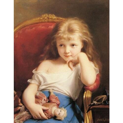 Cross Stitch Kits Girl Oil Painting Needlework Embroidery Crafts 14CT Unprinted DIY Arts Handmade Home Decor