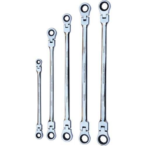 Flexi-Head Ratchet Spanner Set-Extra Aviation Wrench Long 72Tooth