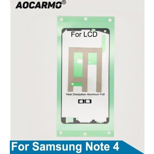 Aocarmo For Samsung Galaxy Note 4 N910 Front Housing Frame LCD Screen Adhesive Sticker Heat Dissipation Aluminum Foil Glue