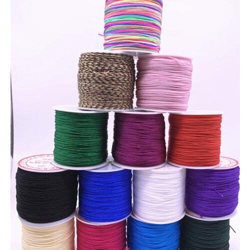 NEW 10Meters/lot 1.0mm Nylon Cord Thread Chinese Knot Macrame Cord Bracelet Braided String DIY Tassels Beading String Thread