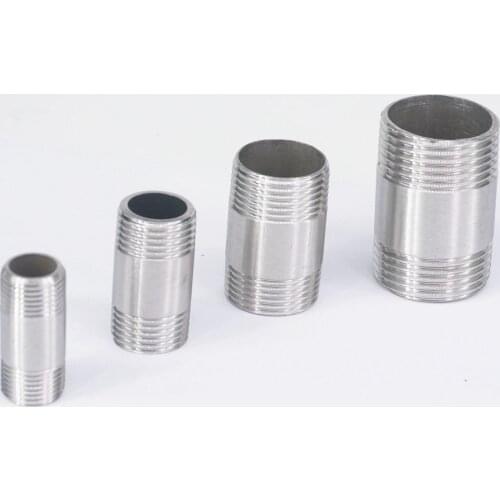 1/4" 1/2" 3/4" BSPT Male 304 Stainless Steel Barrel Nipple Pipe Fitting Connector Coupler 1 Mpa