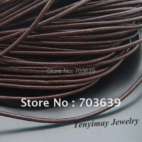 Wholesale 100m 1.5mm Brown Leather Necklace Cords For DIY Free Shipping