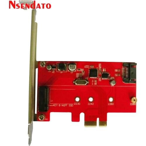 PCI-E Express 2.0 to NGFF M.2 B Key SSD SATA III 3.0 to PCI-E PCI Sata Express Combo Card Adapter Converter ASM1061
