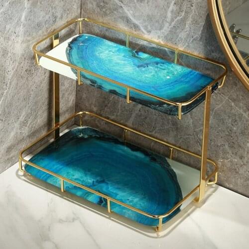 Light luxury Phnom Penh bathroom toilet shelf Marble Desktop waterproof moisture-proof comb makeup products hand washing face