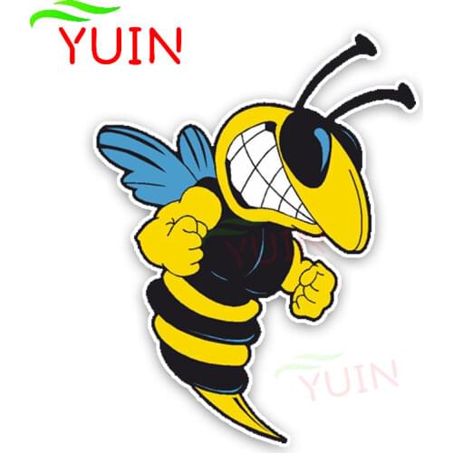 Lovely Cartoon Hornets Colored PVC Car Sticker Bumper Window Graphic Decoration Decal Body Parts Waterproof Stickers 15*11cm