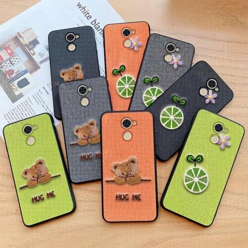 Luxury Embroidery For Huawei Y7 prime phone Case Fashion soft silicone for Huawei y7 prime y7 Back Cover Funda Cloth Cute Koala