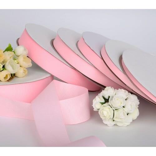 Pink Color 5 Yards/lot 7mm/10mm/15mm/20mm/25mm/38mm for choose Grosgrain Ribbon for Wedding Party Decoration&DIY Gift Wrapping
