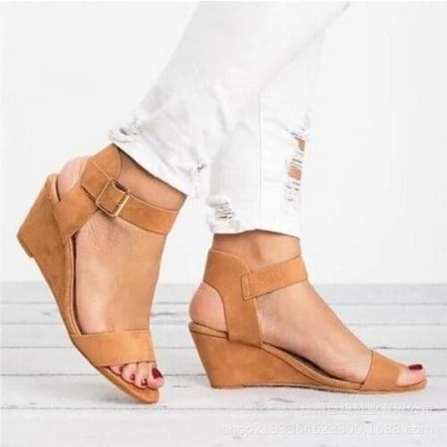 Women Sandals 2020 Wedges Summer Casual Shoes Buckle Strap Roman Gladiator Sandals Women Sandalias Mujer