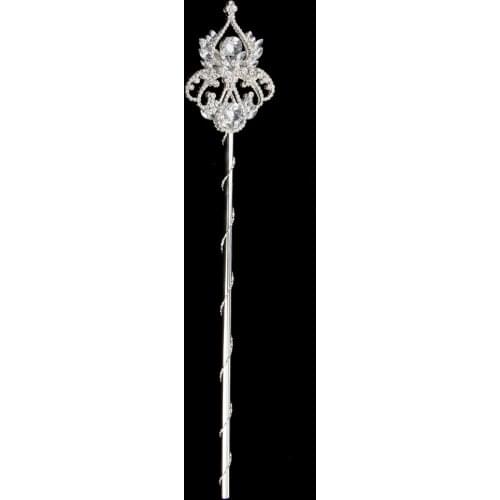 Silver Fairy Princess Queen Magic Wand Scepter Bridal Scepter Wedding Party DIY Decoration Accessory Photo Prop