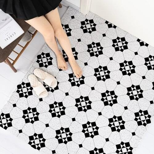 Extra Durable Door Mats Outdoor/Indoor Black White Plaid Non-Slip Easy Clean Front/Back Rugs Rubber Doormat Outside Inside Entry