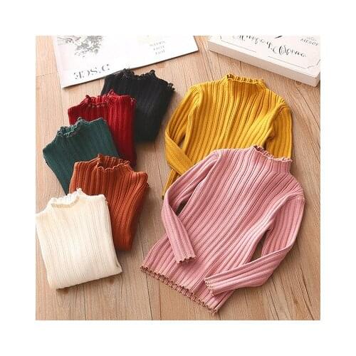 Girls Sweater Autumn Winter Baby Boys Sweater Causal Knitted Long Sleeve Kids Turtleneck Sweaters Toddler Children Clothes