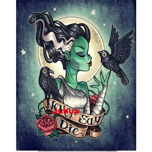 Tattoos cartoon Princess crow Diamond Paintings, Mosaic Embroidery Girl, Cross Stitch Crafts,Diamonds Mosaic,children gift