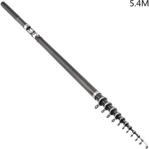 5.4m Telescopic Rock Carp Fishing Rod 10 Section Carbon Fiber Super Hard Surf Spinning Pole