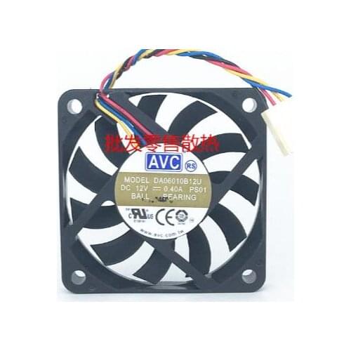 AVC DA06010B12U 6CM 60*60*10 12V 0.40A 4 wire PWM slim large air volume cooling fan