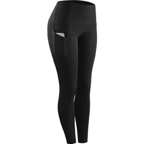 High Elastic Leggings Pant Women Solid Stretch Compression Sportswear Casual Yoga jogging Leggings Pants with Pocket